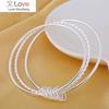 Trend Fine Three Circles Bangle 925 Sterling Silver Bracelets for Women Fashion Noble Party Wedding Accessories Jewelry Gift