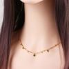 Exquisite Green Girls Copper Clavicle Chain Zircon Necklace Choker Fashion Jewelry