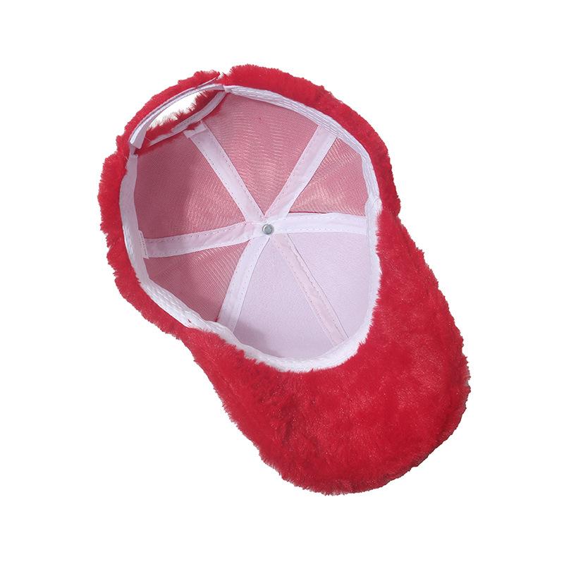 Женские бейсболки из кроличьей шерсти на осень-зиму, милые, утолщенные, теплые, плюшевые, регулируемые, для пар