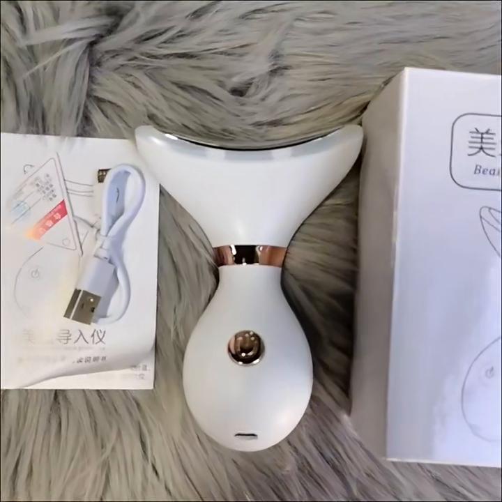 EMS LED Photon Уход за кожей Красота Инструмент для шеи Микротоковая подтяжка шеи Подтяжка лица Уменьшение двойного подбородка Для похудения лица Звуковой вибрационный массажер