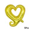 5Pcs Party Supplies Heart Shape Foil Balloons Balloons Inflatable Wedding Decor Aluminum Foil
