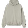 Fear of God Essentials Рельефный худи на молнии из флиса, посадка 90-х, теплый, меланжевый, мужские топы, серый 192DT256241F