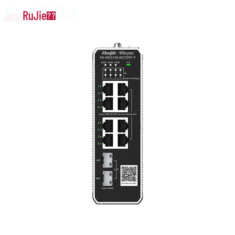 Ruijie RG-NIS2100-8GT2SFP-P 8-Port Gigabit Managed Industrial PoE Switch