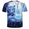 1-14 Years Children Short Sleeve T-Shirts Tiger Lion Animals Tshirt Baby Boys Girls Kids Summer Clothes Casual Oversized Tops