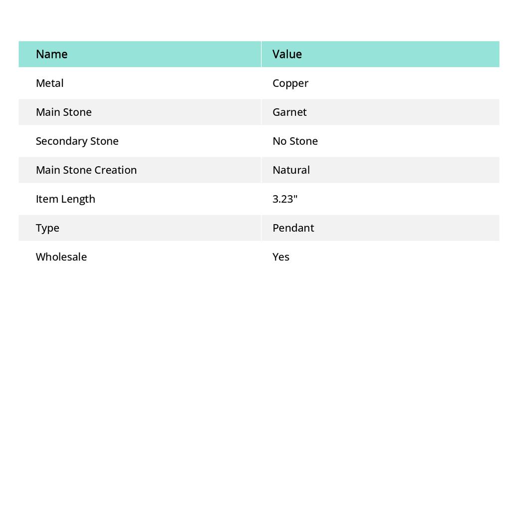 Подвеска из медной проволоки ручной работы с гранатом 3,23 дюйма v6q57