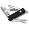 Маникюрные кусачки Victorinox 580 Черная нержавеющая сталь Изогнутое лезвие с пилочкой и инструментом для чистки Аварийный набор
