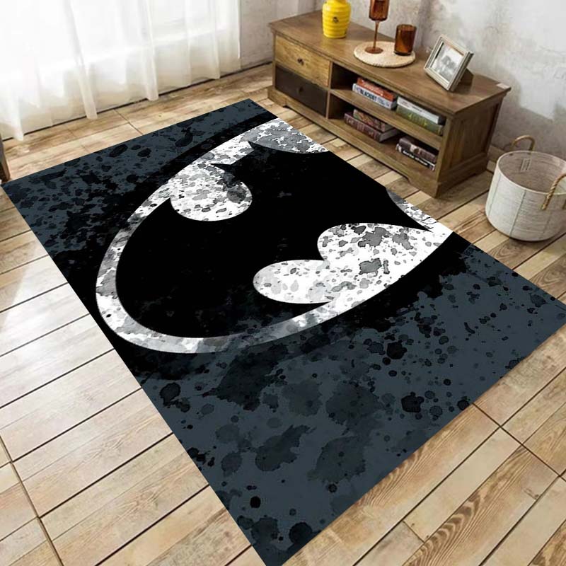 office chair cushions with cartoon Batman designs and 3D printed rugs, suitable for bedrooms, living rooms, and sof