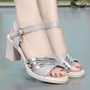 Сандалии Cresfimix femininas женские модные серебристые сексуальные вечерние элегантные туфли на квадратном каблуке женские классные золотистые летние сандалии ba391