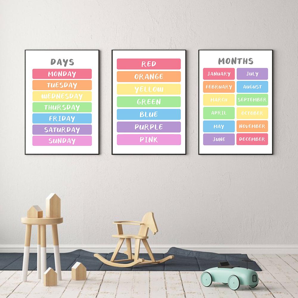 Вдохновляющая радужная наклейка, художественная печать, цветной алфавит, цифровая форма, детское украшение