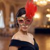 Seductive Style Feather Mask Rhinestone Masquerade Ball Mask  Makeup Festival