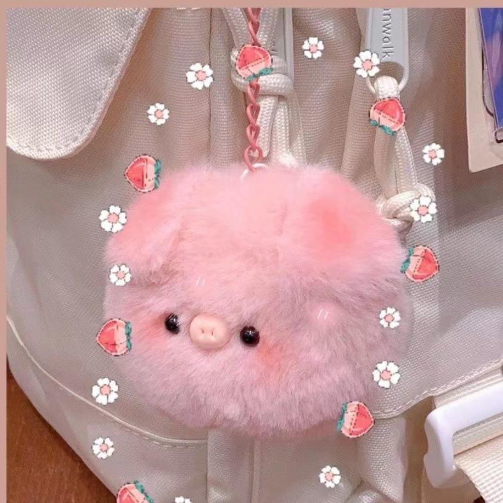 Pink Pig Plush Toy 7cm Key Ring Kawaii Bag Pendant  Girl