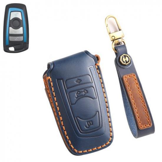 Genuine Leather Car Key Fob Case Cover For BMW 1 2 3 4 5 6 7 F10 F20 X4 X5 X6 X3