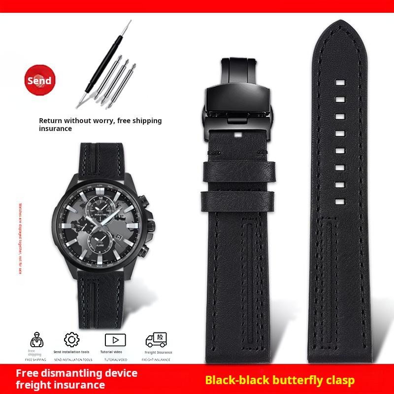 Для Casio EDIFICE ECB-900YDB ECB-1000 EFR303/304/S510 EQB-50 Серия Ремешок для часов Натуральная кожа Коровья кожа Ремешок для часов 22 ММ Браслет