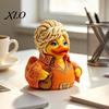 Creative Music Inspired Figurines Charming Duck Novelty Ornament, Musical Theme with Guitar Decorative Decor, Collectible Sculpture for Shelf Cabinet