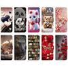 Handmade PU Leather Flip Case for Xiaomi 14T / Xiaomi 14T Pro Anti-Slip Shockproof Cover with Wrist Strap & Heart/Rose Cat Designs