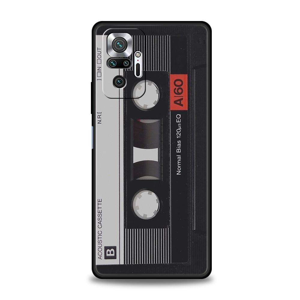 Чехол для телефона Cover для Redmi 14C 10C Note 15 14 13 12 10 11 Pro Plus K40 Мягкий ТПУ Fundas Чехол Винтажная Кассетная Лента Ретро Стиль