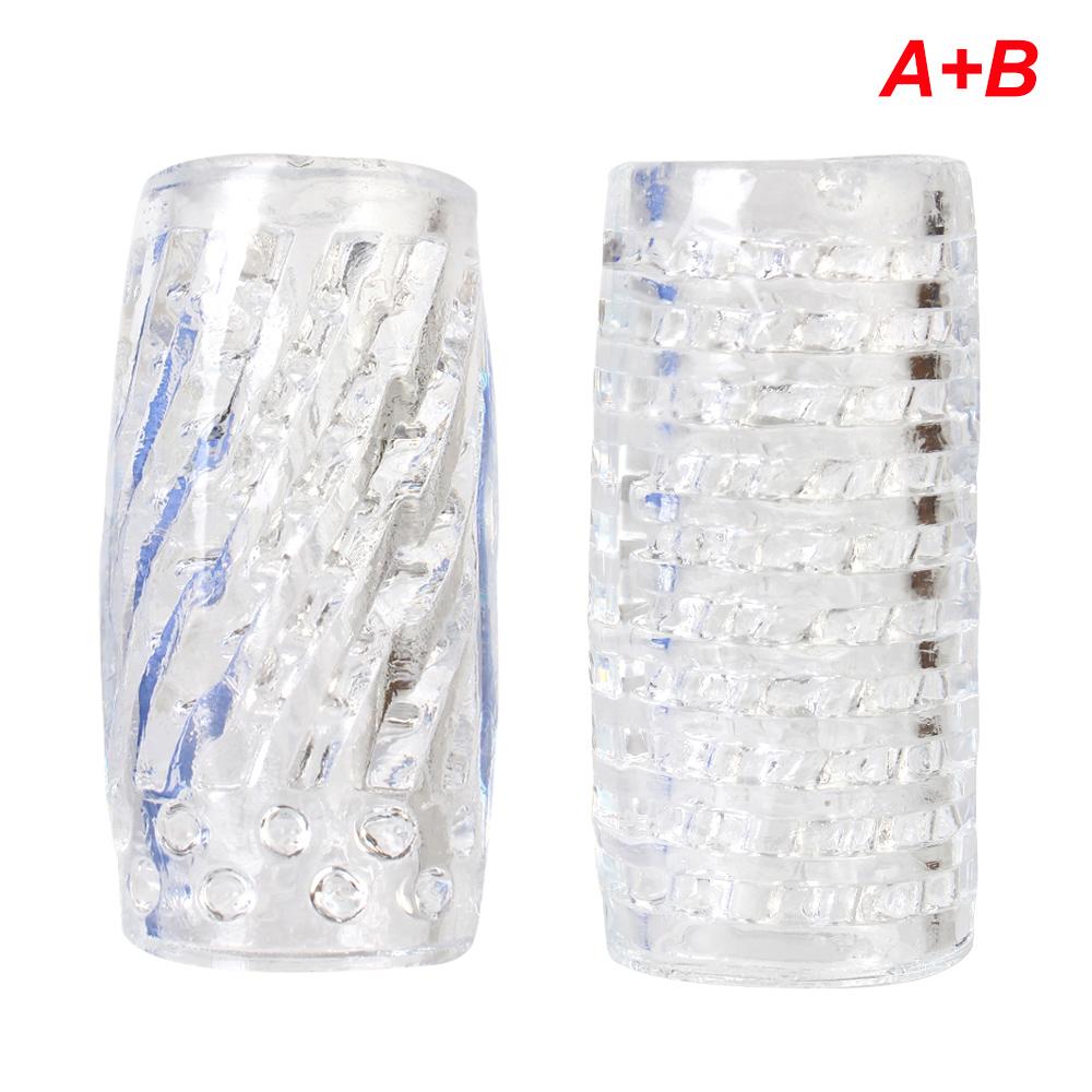 9cm Transparent Male Masturbator Artificial Pussy Vaginal for Men 18 Glans Sucking Penis Pump Spikes Exerciser Sex Toys Erotic