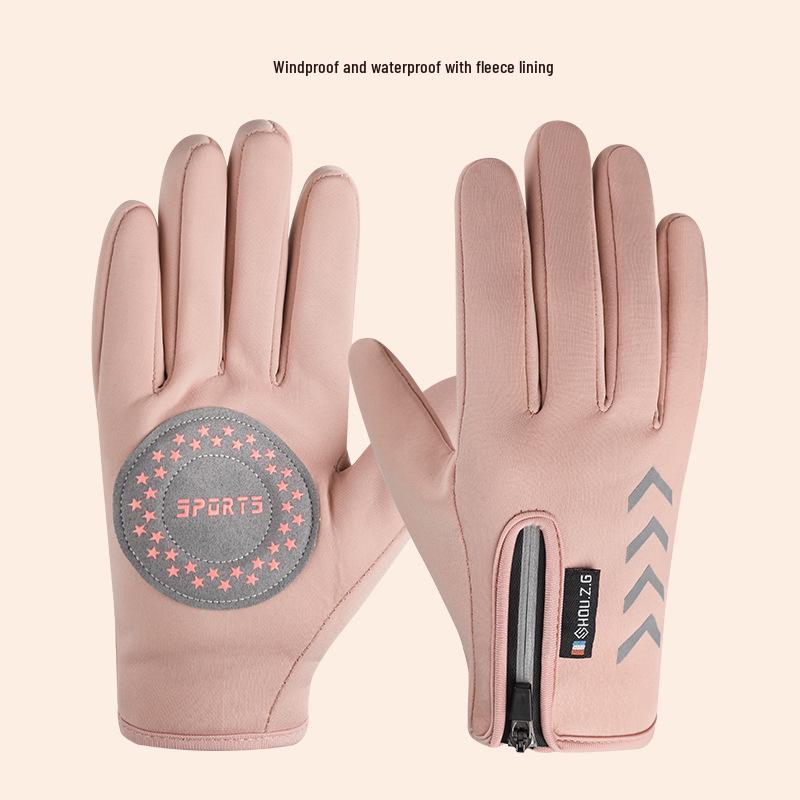 Детские зимние перчатки на флисовой подкладке: Теплые, Нескользящие для Велоспорта на Открытом Воздухе, для Мальчиков и Девочек
