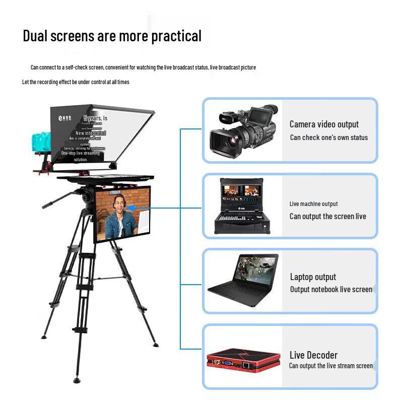 Jiashiying 22-Inch Dual Screen Professional Teleprompter Kit