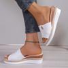 2024 New High Quality Women's Shoes Summer Open Toe Solid Color Wedge Women's Slippers Large Size Casual Women's Beach Shoes