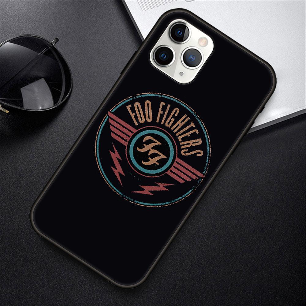 Phone Case For IPhone 12 Mini 11 Pro XR X MAX SE XS 5 6 6S 7 8 E Plus Black Cover Funda Luxury Bumper Silicone FOO FIGHTERS
