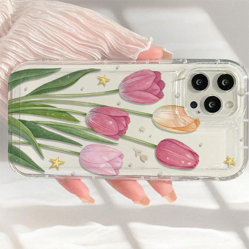Fashion Tulip Flower Pattern Phone Case For Samsung Galaxy S26 Ultra S25 S24 S23 S22 Plus S21 FE A14 A35 A55 A54 5G Soft Cover