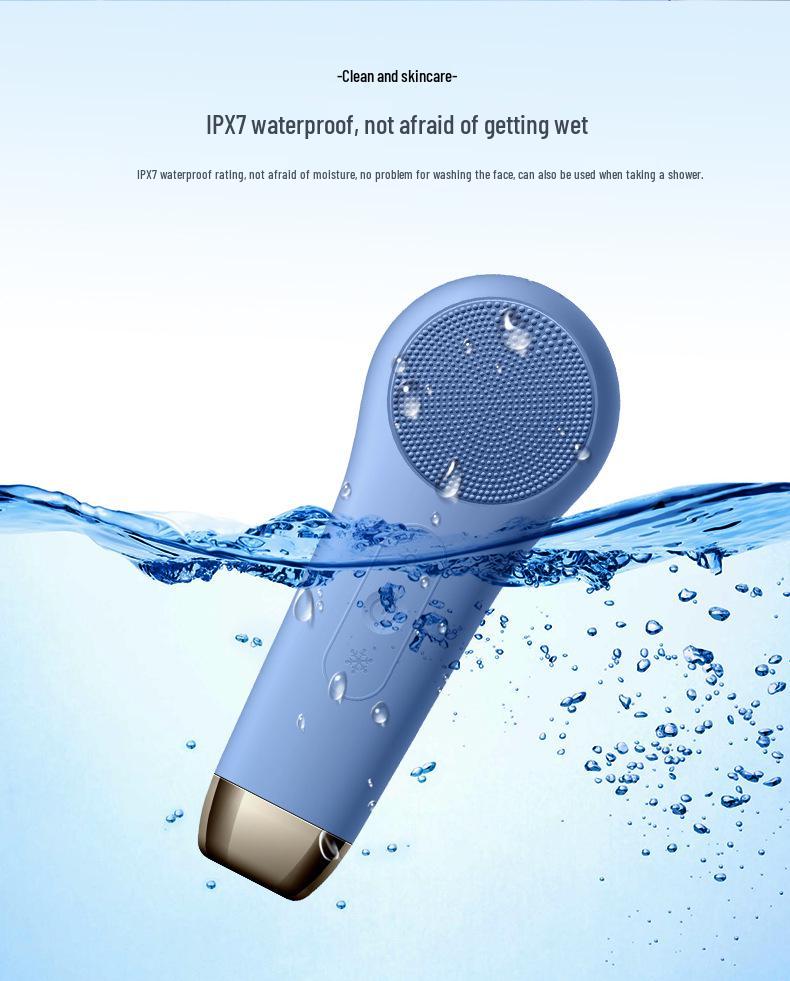 Electric Facial Cleansing Brush with Vibration and Hot/Cold Compress for Deep Pore Cleansing