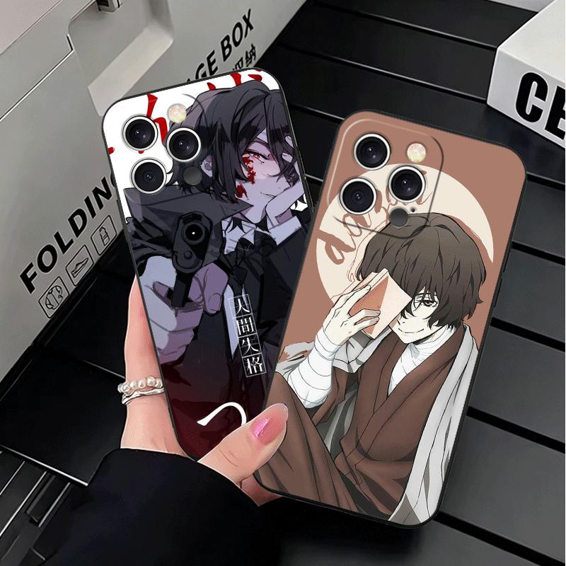Мягкий чехол для телефона Bungo Stray Dogs Дазай для iPhone 16 16E 17 Air 15 Pro Max 14 Plus 13 Mini 11 12 7 Черная задняя крышка