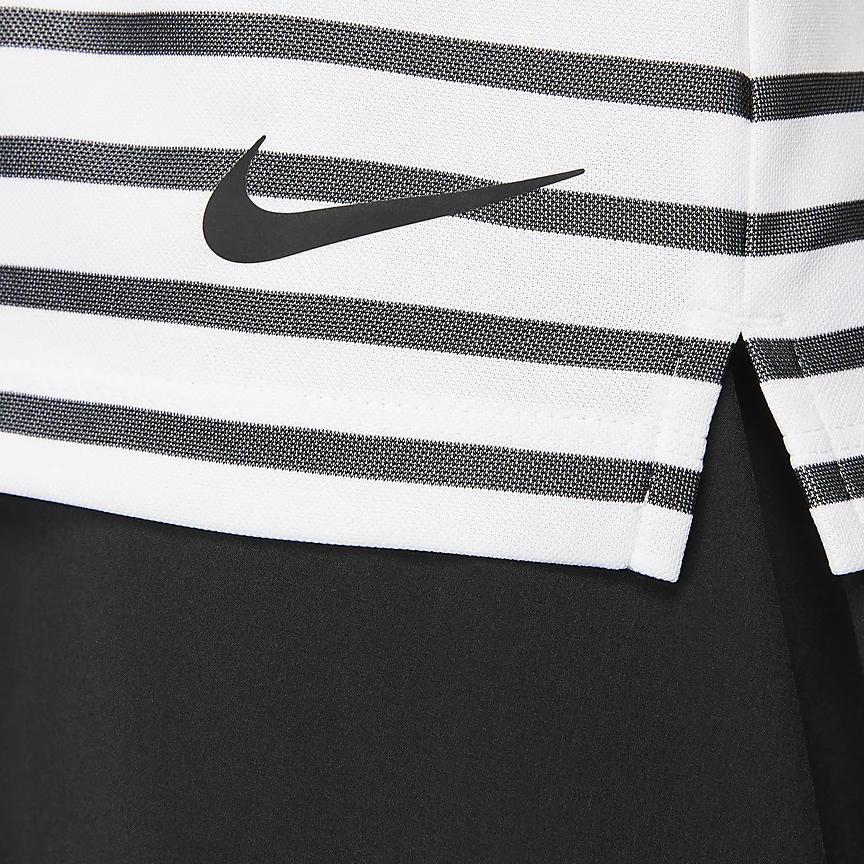 Nike Трикотажные женские поло без рукавов с полосатым логотипом Dri-FIT Victory, белые DX1508-100
