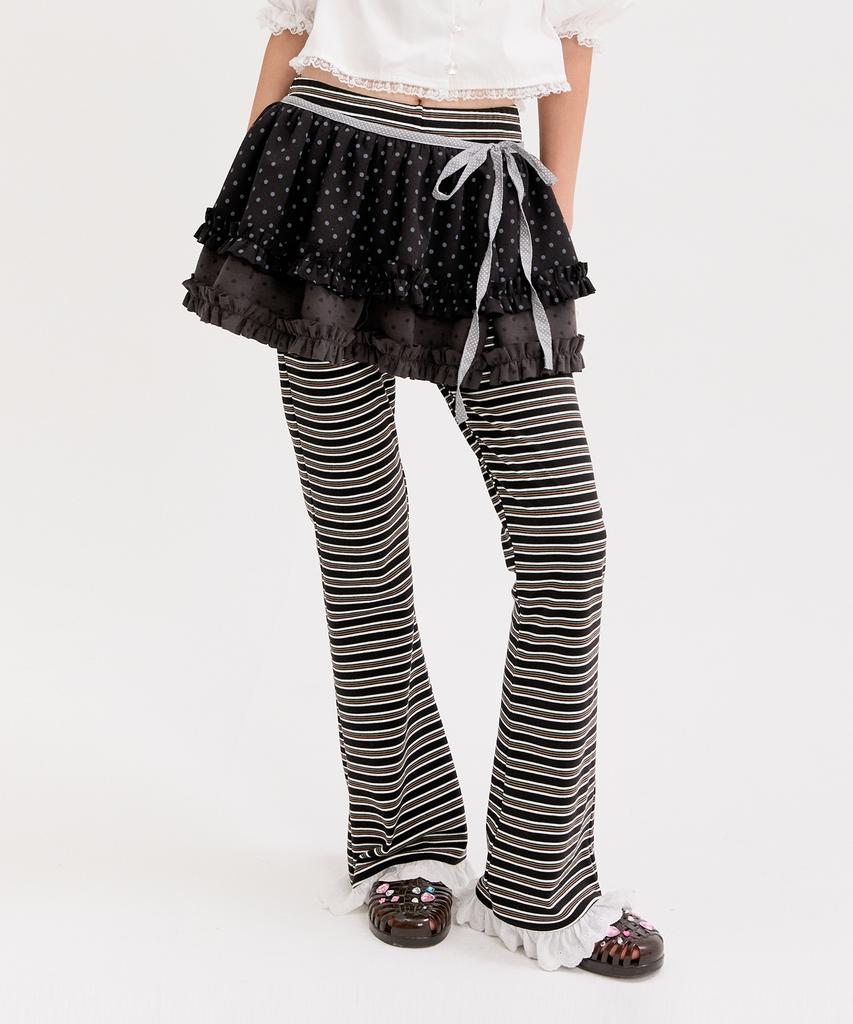 NEFNEF Stripe Leggings Pants_Black