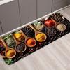 1 шт. Фланелевый кухонный коврик для пола с узором из ингредиентов, коврик для входной двери, впитывающий коврик для двери спальни, коврик для пола в гостиной, ручная стирка