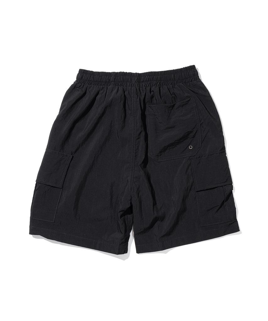 MASSNOUN D-Ring Nylon Cargo Shorts Mstsp004-Bk