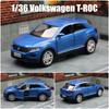 Volkswagen T-ROC SUV Simulation Diecast & Toy Vehicle Pull Back & Doors Open RMZ City 1:36 Alloy Car Model Gifts For Children