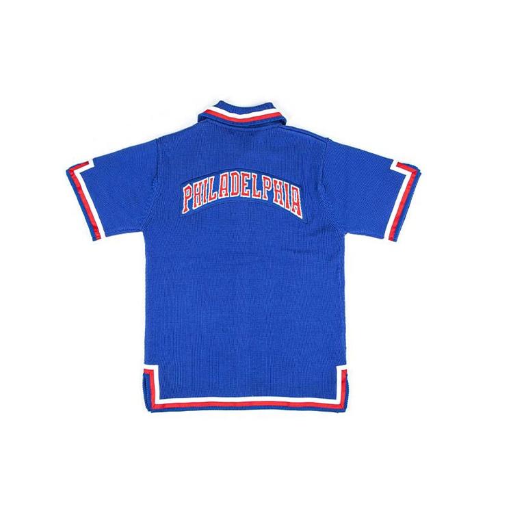 Mitchell & Ness x CLOT NBA Philadelphia 76ers Shooting Shirt 'Blue' Men's NNSSEY18118-P76ROYA82