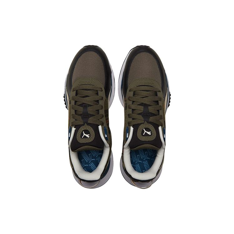 Puma Мужские кеды Wild Rider из фланели, зелено-синие 384186-02