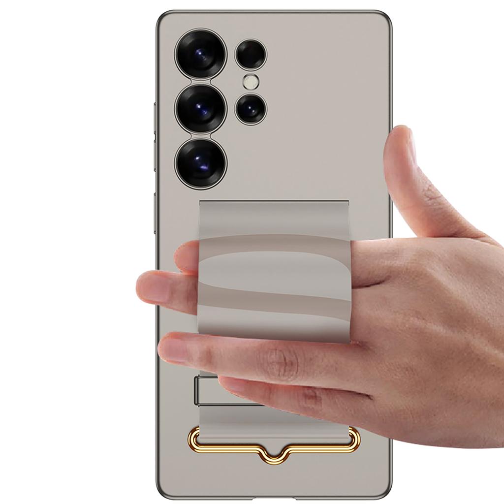 Чехол GKK для Samsung Galaxy S25 Ultra с ремешком и подставкой из искусственной кожи + жесткий защитный чехол для телефона из поликарбоната