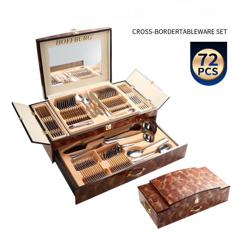 Stainless Steel Western Food Tableware Set 72-Piece Set Knife, Fork and Spoon Gift Set Commercial Gifts