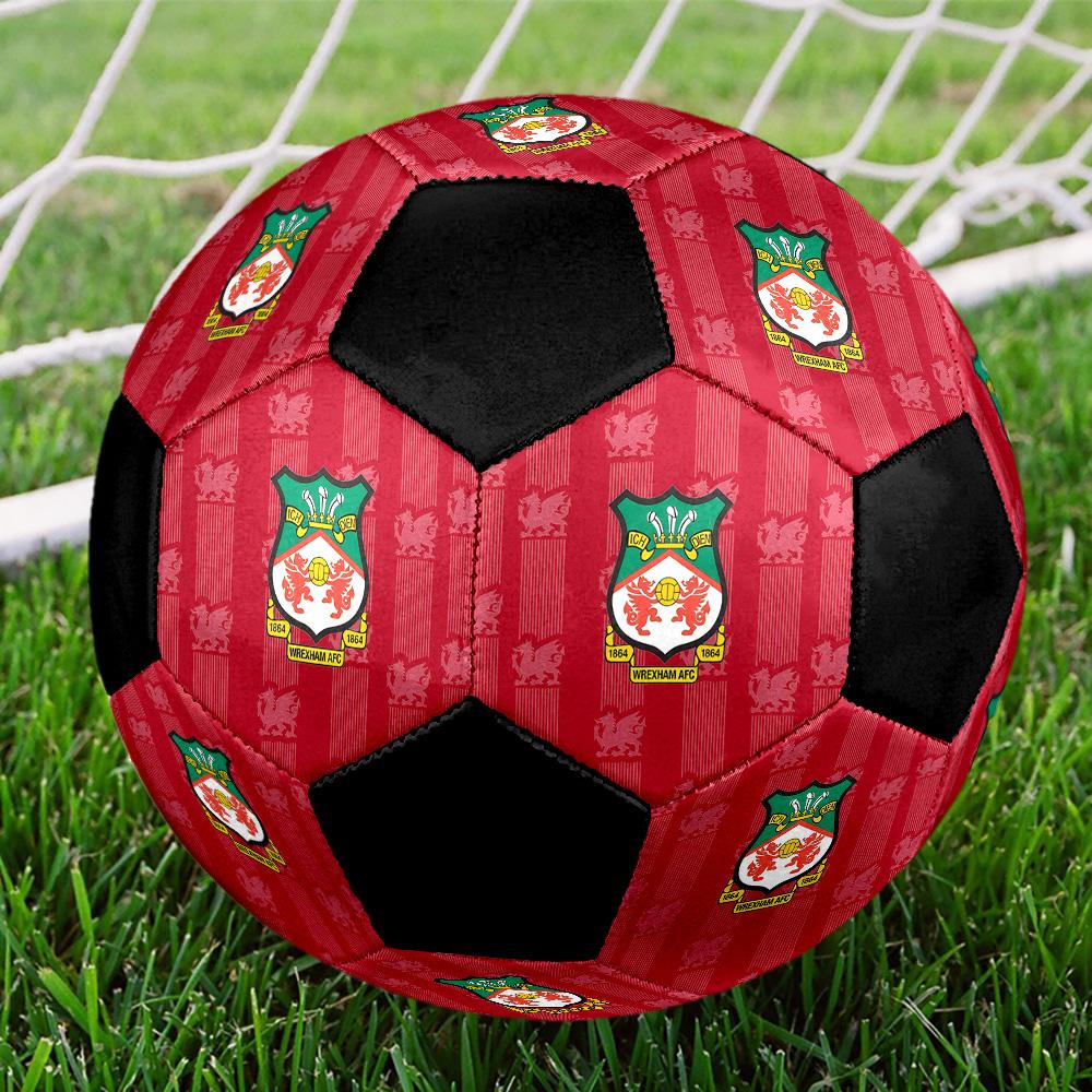 Футбольный мяч Wrexham AFC Цветной Для всех возрастов Машинная строчка ПВХ Готов к соревнованиям Прочный Высокий отскок.РАЗМЕР5