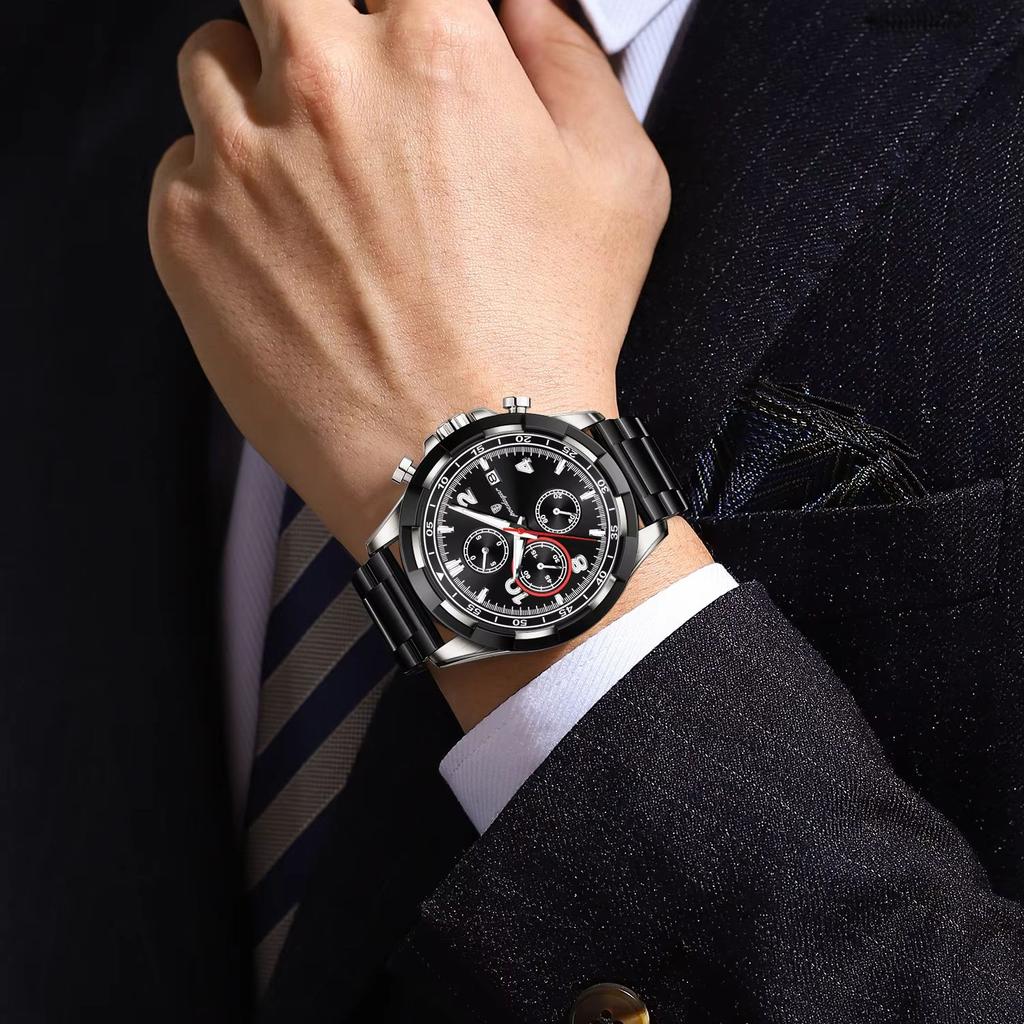 POEDAGAR Top Military Men's Watches Waterproof Stainless Steel Luminous Man Clock Chronograph Date Sports Quartz Men Watch Reloj