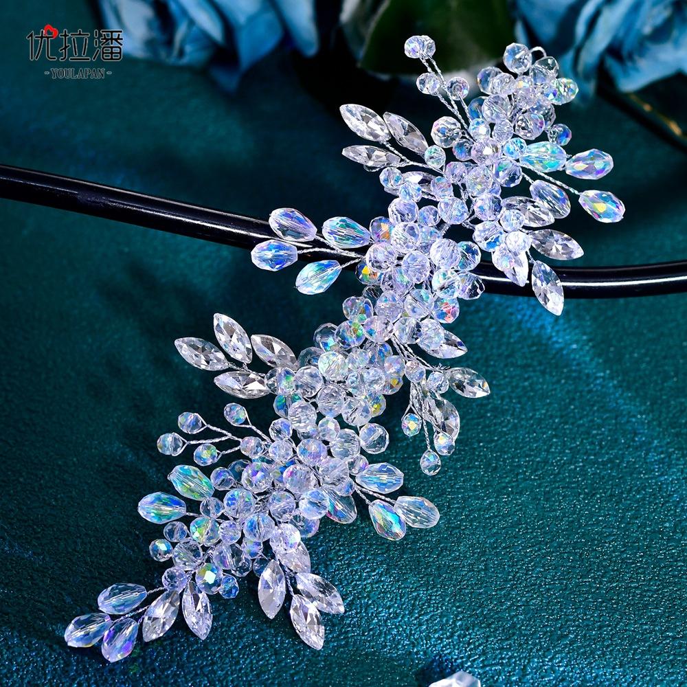 LY-HP0077 Bride Jewelry Bridal Headband Hair Clip Handmade Alloy Crystal Rhinestone Simple Hair Accessory for Dress