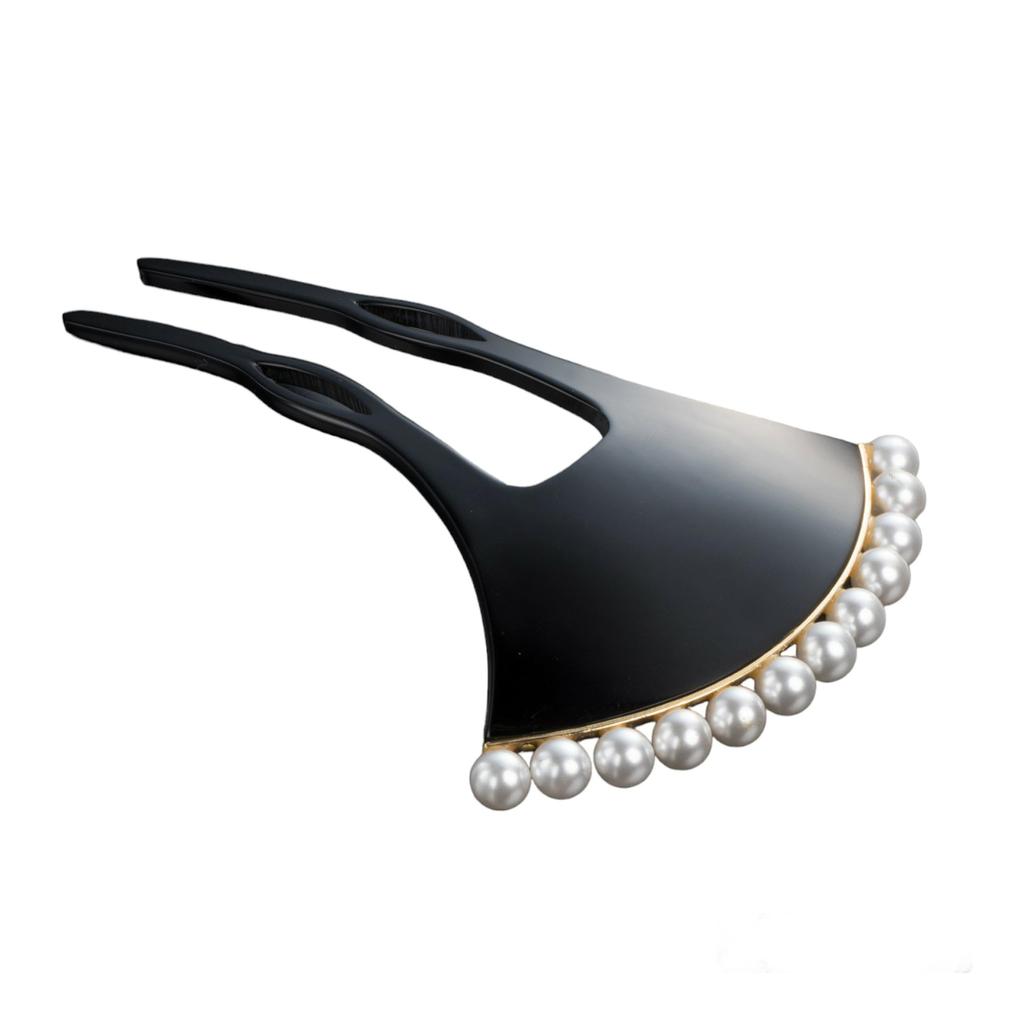 Pearl Hairpin Hair for Kimono Hair Ornament [Sanbi] Ginkgo-shaped [Large] Ornament, Hairpin, Hairpin, Ginkgo-shaped, Entrance/graduation, (gold Line)