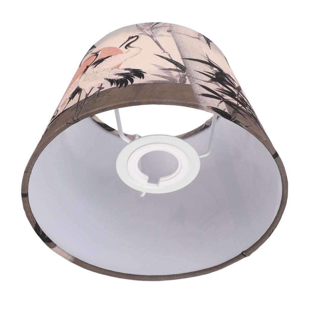 Chinese Style Lamp Shade Cloth E27 E14 Red Crowned Crane Decorative Drum Lamp Shade for Table Floor