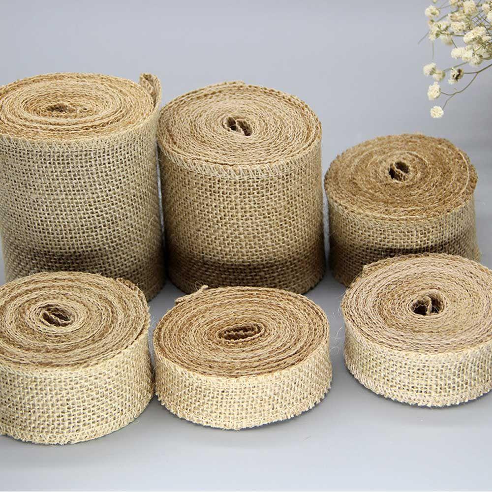 5Meters/Roll Material Party Crafts Wedding Decorative Bag  Warrping Jute Burlap Ribbon Gift Packing