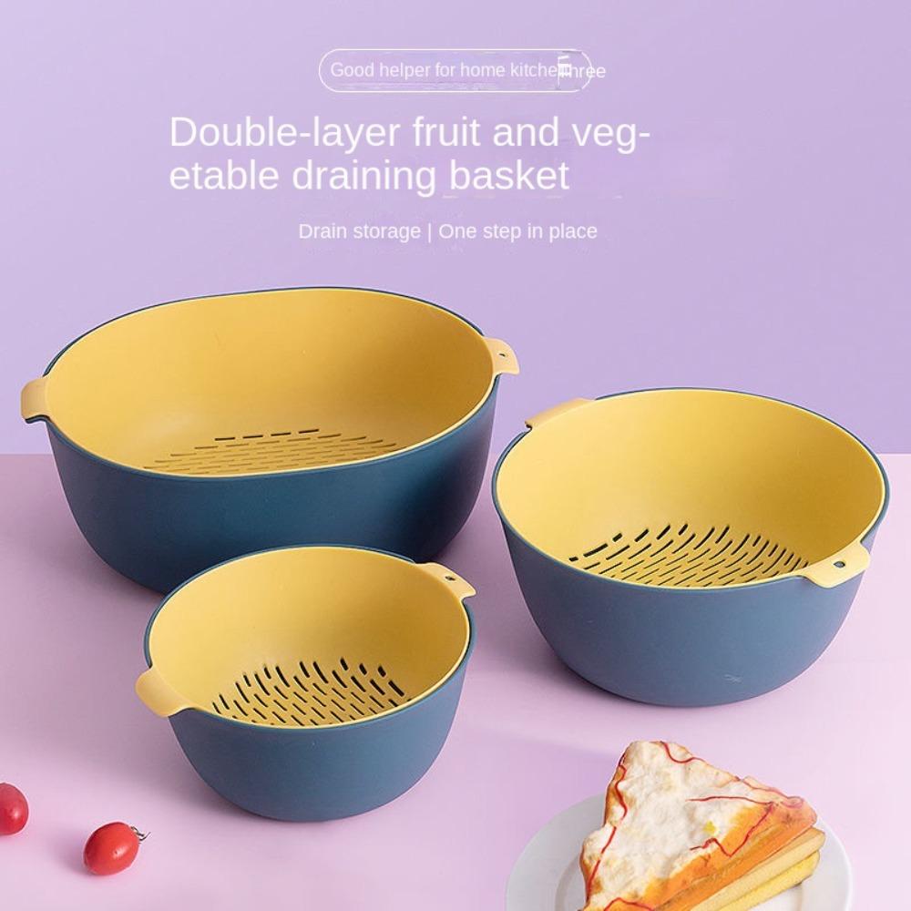 Drainer Plastic Drain Basket Vegetable Cleaning Tool Washing Storage Basket Kitchen