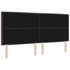 LED Headboard with LED Light Strips Dark Brown 200 cm Fabric