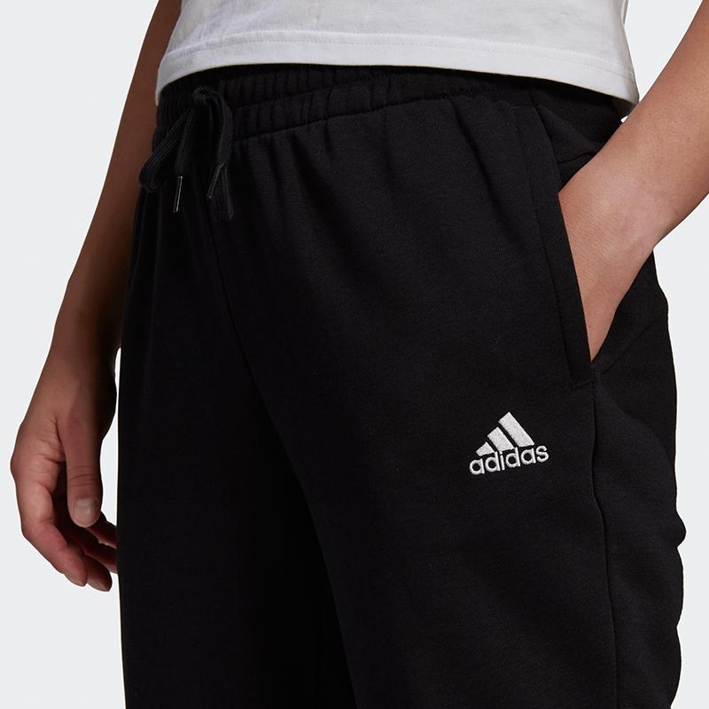 Women's Pants Adidas Knitted Sweatpants Women's Black Moderate Cuffed Pants