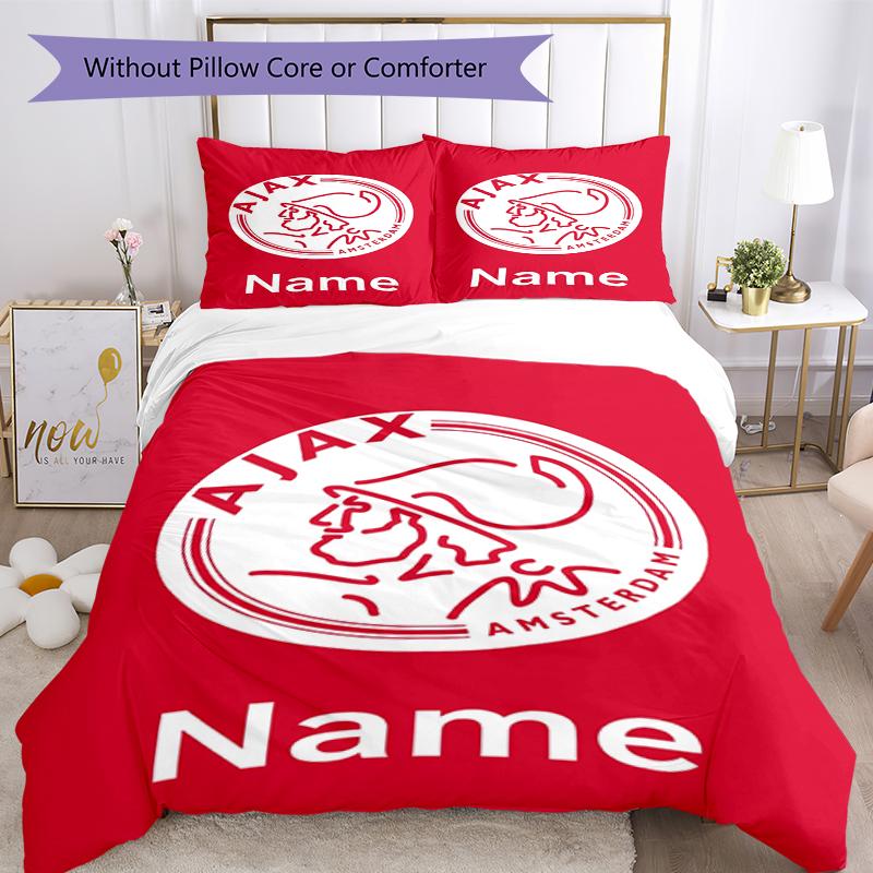 3Pcs Custom Name Ajax Bedding Set Duvet Cover Closure Includes 1Duvet Cover 2Pillowcases Soft And Comfortable For All Seasons