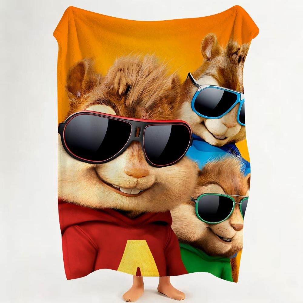 Movie Alvin And The Chipmunks Throw Flannel Throw Blanket Suitable for Sofa Living Room Bedroom