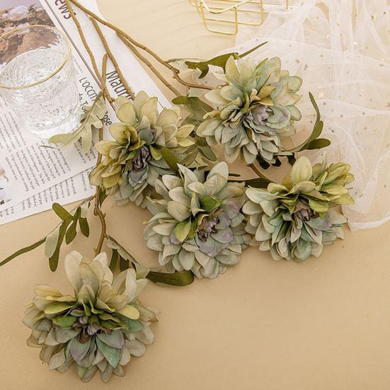 Поддельный цветок яркий нежный декоративный надежный настольный орнамент букет георгин для свадебного торжества