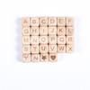 For Jewelry Making Beaded Materials Beads Jewelry Natural Beech Wood Square Alphabet Letter Beads 12mm 5pcs
